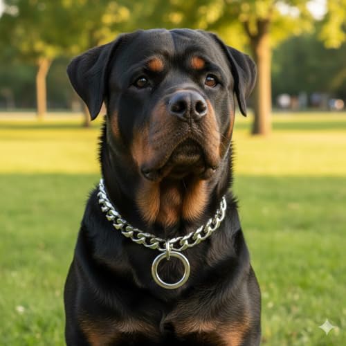 Image of Heavy Duty Choke Swivel Metal Dog Chain - Durable Training Collar with Strong Links & 360 Swivel for Medium & Large Dogs (Width 2.5 MM - Length -19.INCH)