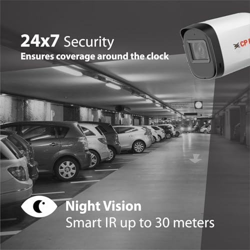 Image of CP PLUS 5MP Outdoor Bullet CCTV Camera | 3.6mm Fixed Lens | Smart IR Night Vision 30M | Built-in Mic | 2D DNR | BLC | Analog 4-in-1 AHD /TVI /CVI /CVBS Output | HD Surveillance Camera | CP-URC-TC51PL3C
