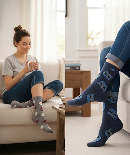 Image of Tipi Toe Women's Fun Patterned Dress Socks, 12-Pack Lightweight Colorful Crew Socks, Casual Novelty Assorted Designs