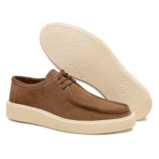 Turunelli Calçados Sapato Masculino Orvieto, Couro Camurça, Palmilha em Gel Anatômica, Forro em Couro, Solado Leve, Casual e Elegante, Numeração 37-45 (Taupe, BR, Adulto, Numérico, 39)