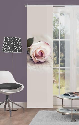 Home fashion 86245-705 Schiebevorhang Digitaldruck, Stoff, rosa, 245 x 60 cm