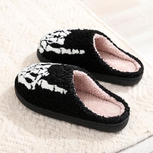 Halloween Ghost Pumpkin Slippers for Womens & Mens - Cozy Spooky Skeleton Plush Slippers - Perfect Halloween & Christmas Gift2