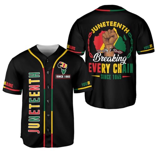 Custom Juneteenth 1865 Freedom Baseball Jersey Celebrating Black History Month, Independence Day Pride Flag Apparel Men Women miniatura 1