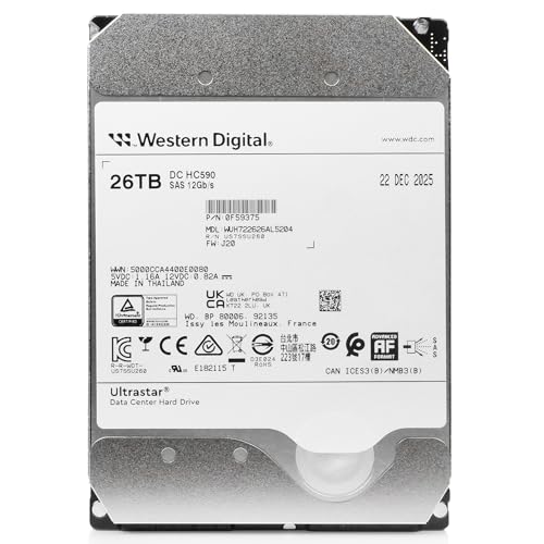 Image of Western Digital Ultrastar DC H590 WUH722626AL5204 0F59375 26TB 7200 RPM SAS 12Gb /s 512e SE Enterprise Hard Drive