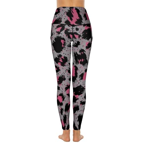 Leggings de yoga anti-glisse taille haute galbant imprimé léopard S
