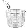 PRETYZOOM Stainless Steel Frying Basket 10.23X6.10X4.72In Deep Wire Mesh Strainer Spoon with Foldable Handle for Kitchen Cooking Pasta Noodles and Food Straining
