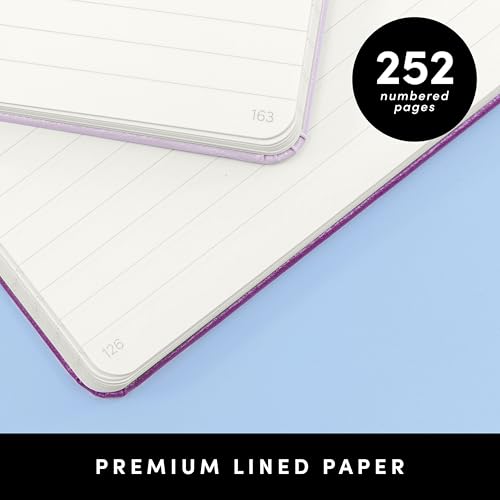 Image of PAPERAGE Lined Journal Notebook, (Cognac), 252 Pages, Medium 5.6 in x 8 in - 100 GSM Thick Paper - Hardcover Journaling Notebook for Work, School & Note Taking