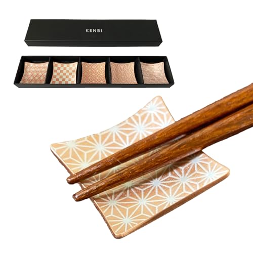 「KENBI」 純銅製箸置き 5客セット 和柄 和食器 カトラリーレスト 和風 モダン おしゃれ 日本製 高級ギフト