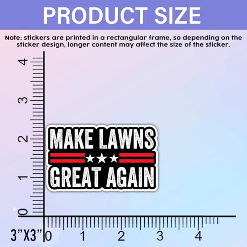 Image of SODAVA (3Pcs, 3 inchx4 inch) Make Lawns Great Again Sticker, Funny Lawn Care Vinyl Decal for Mower, Tool Box, Landscaping Crew, Yard Work, Gardening, Lawn Service - Waterproof Weatherproof Gift for Lawn Guys