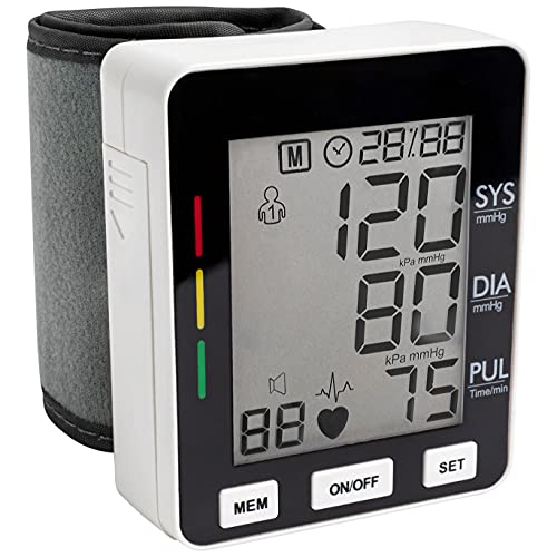 Blood Pressure Monitor, Accurate Automatic BP Monitor, Large LCD Display Screen, Reading Memory, Blood Pressure Machine, Wrist Blood Pressure Monitor, Adjustable Blood Pressure Cuffs for Home Use