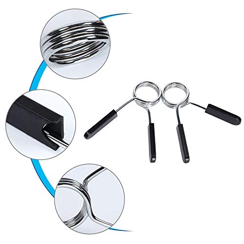 COACOM Lot De 2 Pinces Haltères 2,5 Cm + 2 Pinces à Ressort – Fixation Rapide Et Solide Pour Barres Muscu
