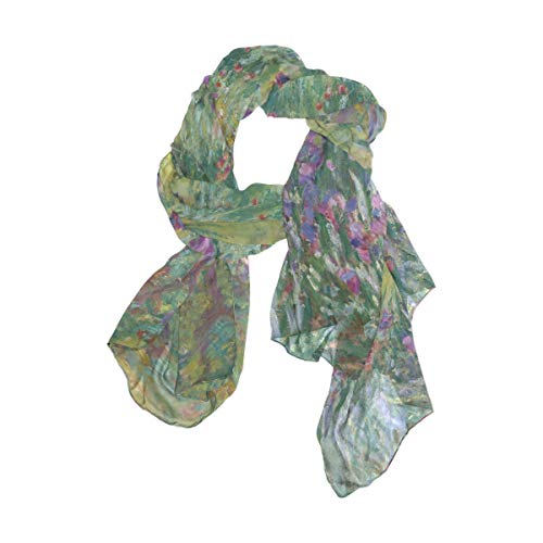 Fashion Scarf for Women Monet's Iris Garden At Giverny Evening Shawl Wrap Scarf for Wedding Party Dress