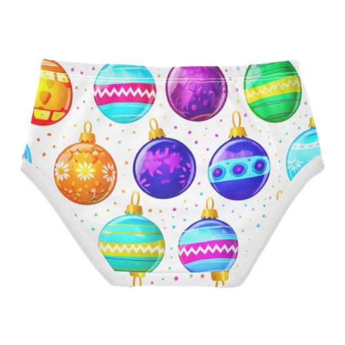 Colorful Christmas Baubles Decorative Panties Little Girl Girls Underwear Toddlers Cotton Cartoon Undies Kids Briefs 2t2