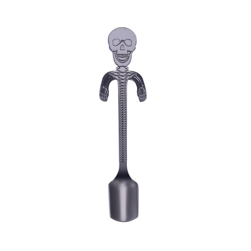 Cuillères à Café Cuillère à tête de mort, tasse suspendue, cuillère créative en acier inoxydable pour Un Usage Quotidien(Colour 3)
