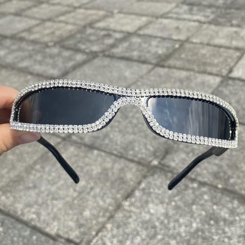 Image of Small Square Sunglasses for Women,Cute Fashion Wrap Around Sunglasses,Trendy Y2k Sunglasses Vintage Narrow Shades