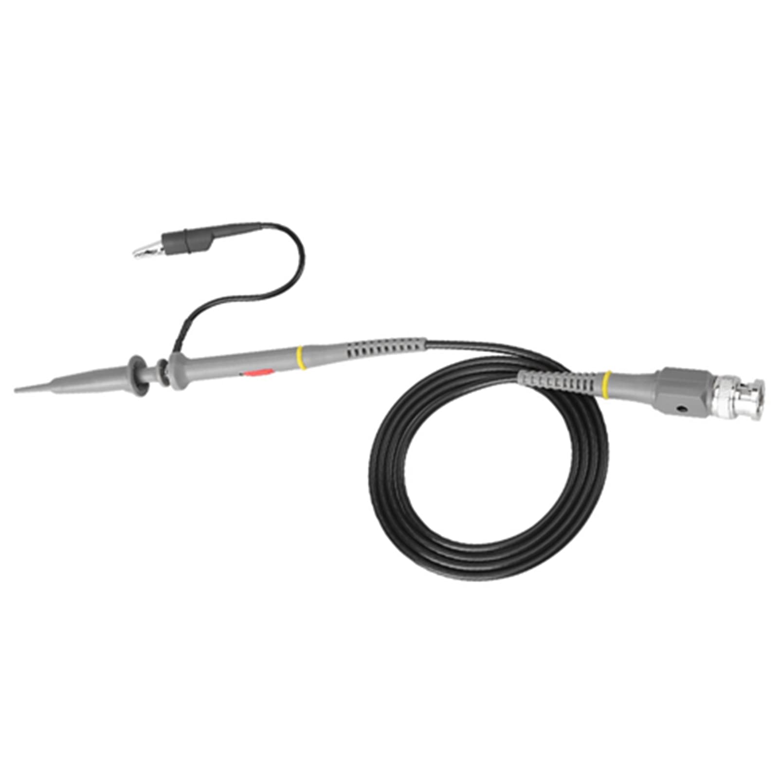 2pcs 100MHz BNC Oscilloscope Probe Kit, Switchable 1X/10X Test Cable, with Detachable Hook Tip and Locating Sleeves, Color Marked Rings, CE Certified, for Stable