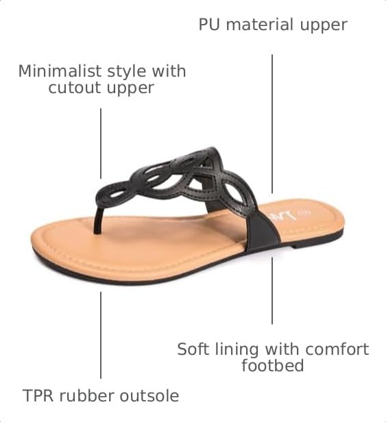 Image of LM Women's Thong Sandals T-Strap Sandals Slip On Flat Sandals Flip Flop Casual Summer Slide Sandals