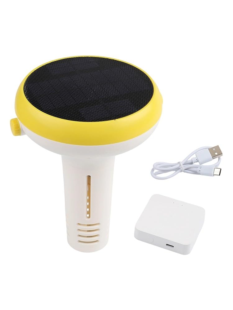Probador solar de calidad del agua, 7 en 1, monitor de salinidad de pH ORP con alertas de aplicación, sensor inalámbrico IP67 + convertidor