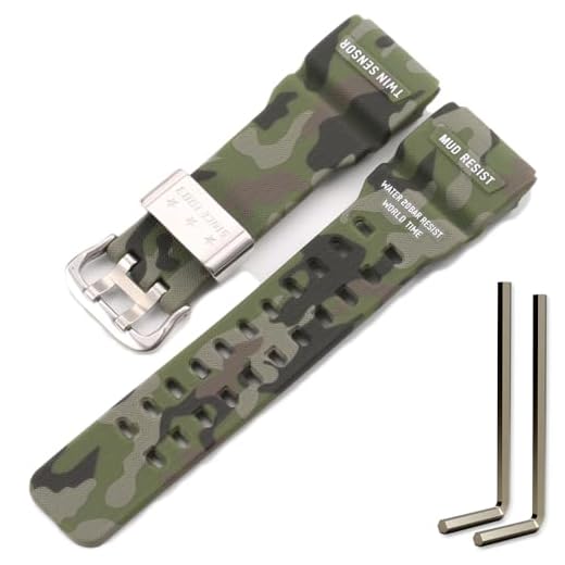Pulseira de resina compatível com Casio G-Shock Master of G Mudmaster GG-1000 GWG-100 GSG-100 pulseira de relógio esportivo, Camuflagem verde militar, One Size