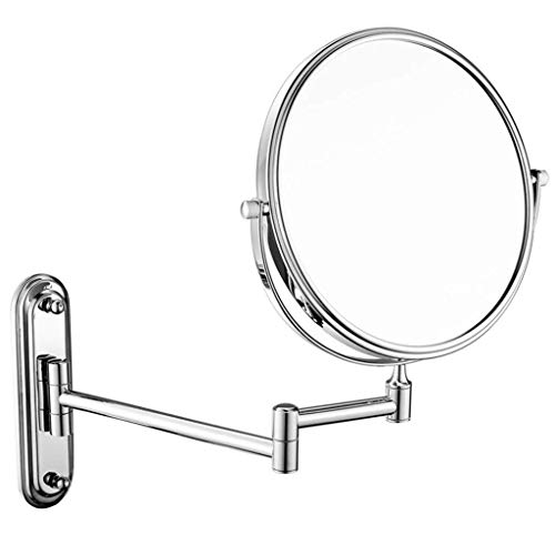 RHRYTCH Espejo de baño doméstico, espejo de maquillaje, espejo postal moderno montado en la pared premium 15,2 cm almacenamiento plegable, 10 imanes de expansión dobles (plata 6 pulgadas 10x)