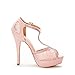 DREAM PAIRS Women's Swan-16 Pink Fashion Stilettos Peep Toe Pump Heeled Sandals Size 6 B(M) US