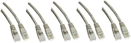 5 pack, CAT5E Gray Hi-Speed LAN Ethernet Patch Cable, Snagless/Molded Boot, 14 Feet, CNE469466