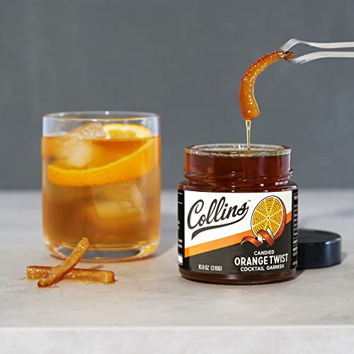 image for Collins Candied Fruit Orange Peel Twist in Syrup - Popular Cocktail Ga