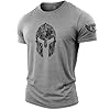 GYMTIER Spartan Forged - Spartan Helmet Hex Camo - Men's Gym T-Shirt Bodybuilding Training Workout Lifting Top Clothing, Sport Grey, 4XL #4