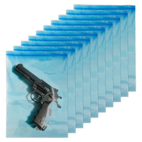 VCI Rust Prevention Zip Close Bags - Firearm Rust-proof Protection Pack, Metal Storage Organizer for Bullet, Jewelry, Hardware, 4mil, 10 Pcs (9.8"x13.7")