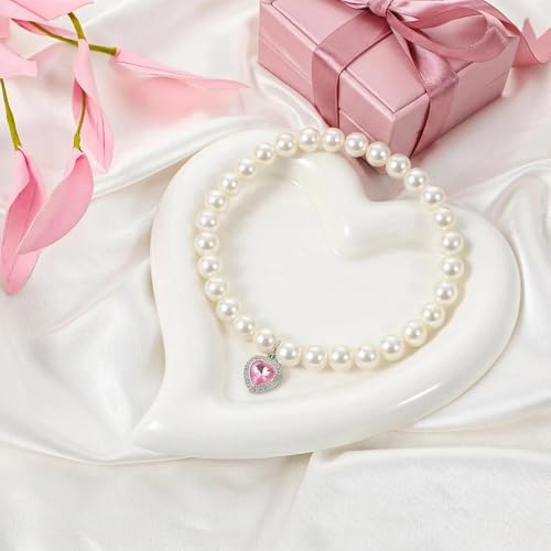 Collier de perles pour chats extensible anti-étranglement avec cœur - 4