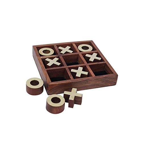 Jogo Velha Tic Tac Tabuleiro Metal e Madeira Decoração
