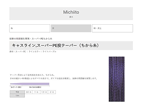 Yunitika (Unitika) Línea Kyasurainsu-pa PE Throw Tapers 13 m Light Purple 0.8 ~ 6 miniatura 4