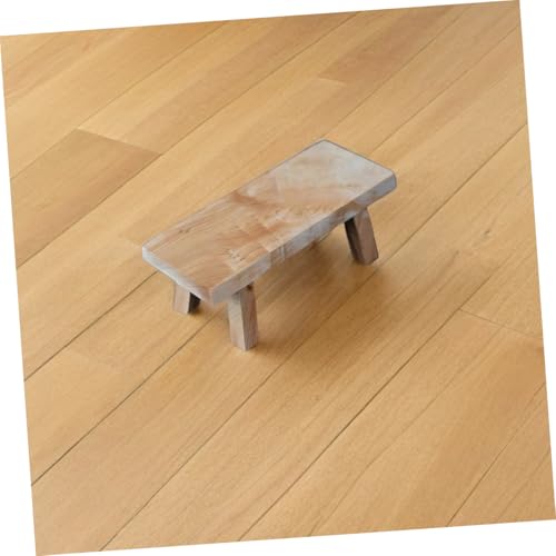 Taburete de Madera Minimalista Versátil y Soporte de Escritorio Natural 3