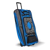 Bownet Cadet and Catcher Bag with Wheels and 14 Different Pockets- Softball & Baseball Catchers Bag - Youth Players & Coaches Equipment Gear Bag (Royal Blue) - 41x17x10.5 (BN-Cadet R)