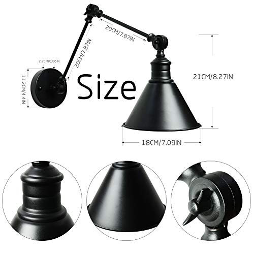 SEDA Frosted Black Modern Industrial Up Down Swing...