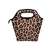 senya Lunch Bag Insulated Lunchbox Handbag Tote Bags Reusable Cooler Containers Organizer School Outdoor for Women Men Girls Boys Kids (Leopard)