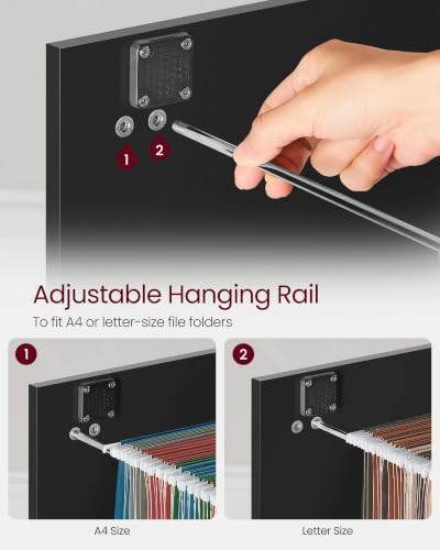 Image of VASAGLE 2 Drawer File Cabinet with Locks, for A4, Letter Sized Documents