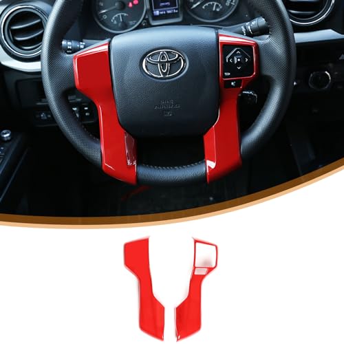 0+2 Holes Car ABS Center Console Button Molding Trim Frame,for Toyota Tacoma 2016 2017 2018 2019 2020 2021 2022 Tundra 2014 2015-2022 Center Console Button Protected Frame (Red)