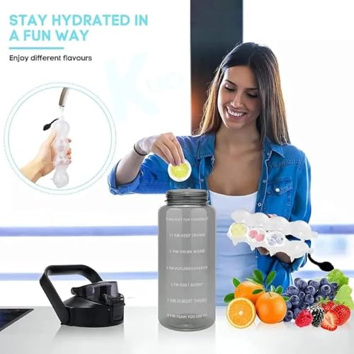 Image of Transparent Bottle 2000 ml Water Bottle 2 Liter Capacity Bottle Office /School /College /Gym /Travel Bottle | BPA-free fitness sports.