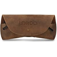 Londo Estuche de cuero genuino para anteojos y gafas de sol con