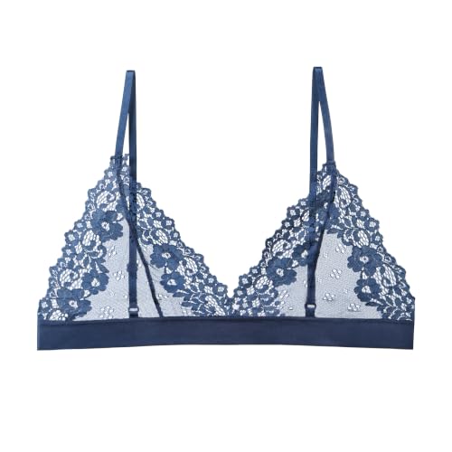 Image of Womens Bra No Underwire Lace Unlined Demi Triangle Bralettes