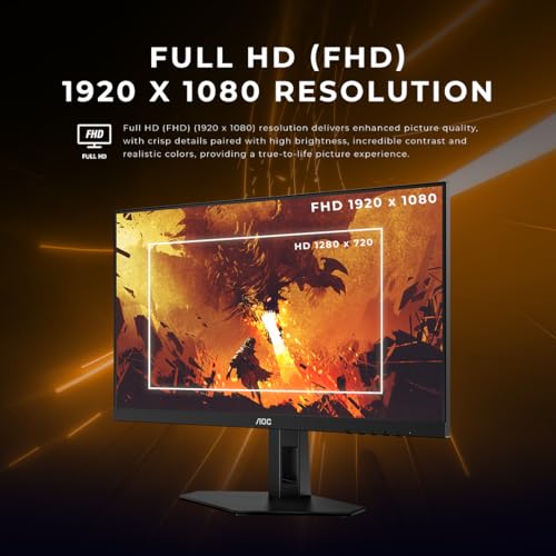 Image of AOC 27G4E 27 Inch Gaming Monitor 1920x1080 Fast IPS, 180Hz Refresh Rate, Color Gamut-sRGB 128%, HDR10, 0.5ms (MPRT), Adaptive Sync, HDMI 2.0 & Display Port Connectivity, 178 Wide Viewing Angle