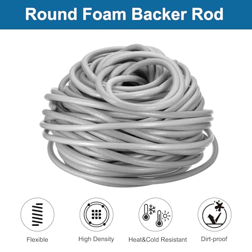 Image of PATIKIL 5 /8 inch x 98 ft Foam Backer Rod, Foam Caulk Saver Concrete Expansion Joint Filler Weather Strip for Sealing Concrete Gaps, Crack Joint Sealer, Grey