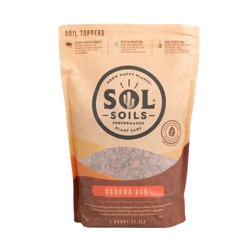 Sol Soils Sedona Red - Pink Quartz Decorative Rocks for Potted Plants, Succulents, Cactus, 1 Quart