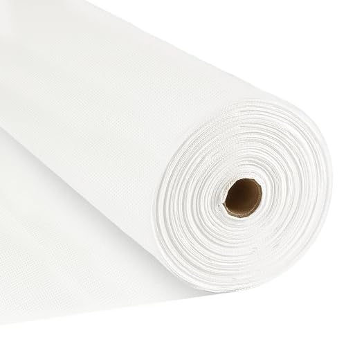ENGYNC Nappe Papier Rouleau de Nappe Blanche Jetable Effet Tissu en Intissé Rouleau Spunbond Blanc 1,20 m x 5 m Idéal pour Anniversaire Fête Décoration Jardin...