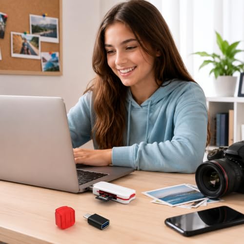 Image of USB 3.0 SD Card Reader 4 in 1 Memory Card Reader with Type C OTG Adapter Micro SD TF SDHC SDXC Card Reader for Camera Laptop PC MacBook Android iPhone Mobile Tablet USB C Adapter
