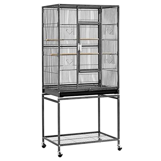 Yaheetech Wrought Iron Extra Large Bird Parakeet Cage with Detachable Stand for Cockatiel Sun Green Cheek Conure Lovebird Budgie Finch Canary Bird