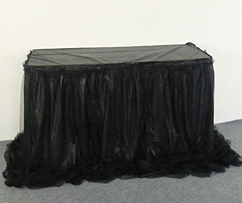 HI SBM Tulle Table Skirt Cloth for Party,Dessert table skirt fluffy yarn, wedding table cloth decoration, birthday party gauze-D,Wedding Banquet Home Decor