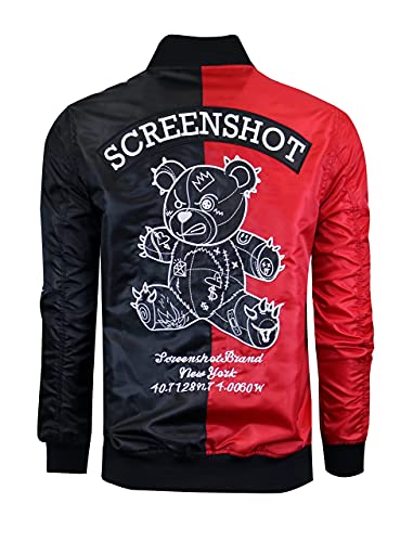 SCREENSHOT Hip-Hop Urban NYC Fashion Bomber Jacket - Modern Outdoor Lightweight Streetwear Graffiti Print Zip Up Top3