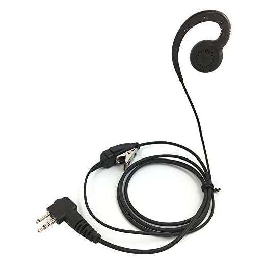 PROMAXPOWER 1-Wire C-Shape Swivel Earpiece Headset with PTT Button Mic for Motorola Two-Way Radio Walkie Talkies CP110, CP185, CP200, CLS1110, CLS1410, EP450, RDM2070D